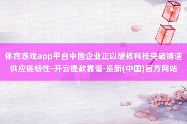 体育游戏app平台中国企业正以硬核科技突破铸造供应链韧性-开云提款靠谱·最新(中国)官方网站