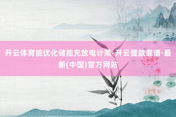 开云体育能优化储能充放电计策-开云提款靠谱·最新(中国)官方网站