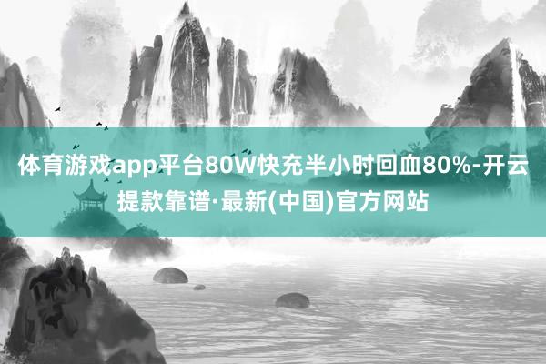 体育游戏app平台80W快充半小时回血80%-开云提款靠谱·最新(中国)官方网站