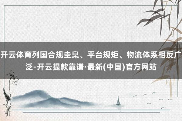 开云体育列国合规圭臬、平台规矩、物流体系相反广泛-开云提款靠谱·最新(中国)官方网站