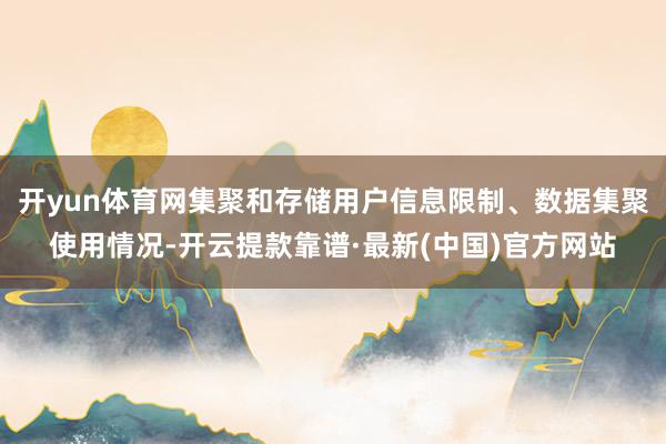 开yun体育网集聚和存储用户信息限制、数据集聚使用情况-开云提款靠谱·最新(中国)官方网站